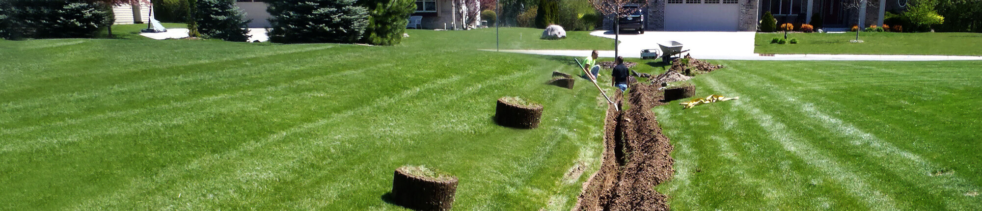 Excavation work for drainage.